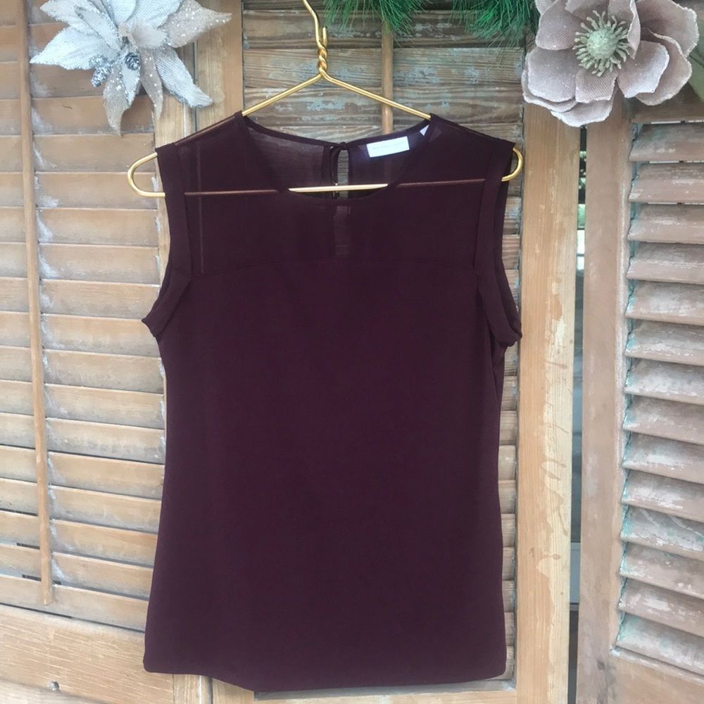 New York & Company Burgundy Blouse Size Small